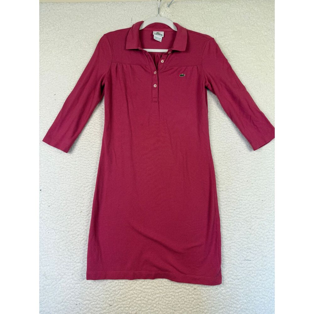 LACOSTE Pink Polo Dress Size 36‎ US 4 Golf Tennis Cotton Minimalist Prep